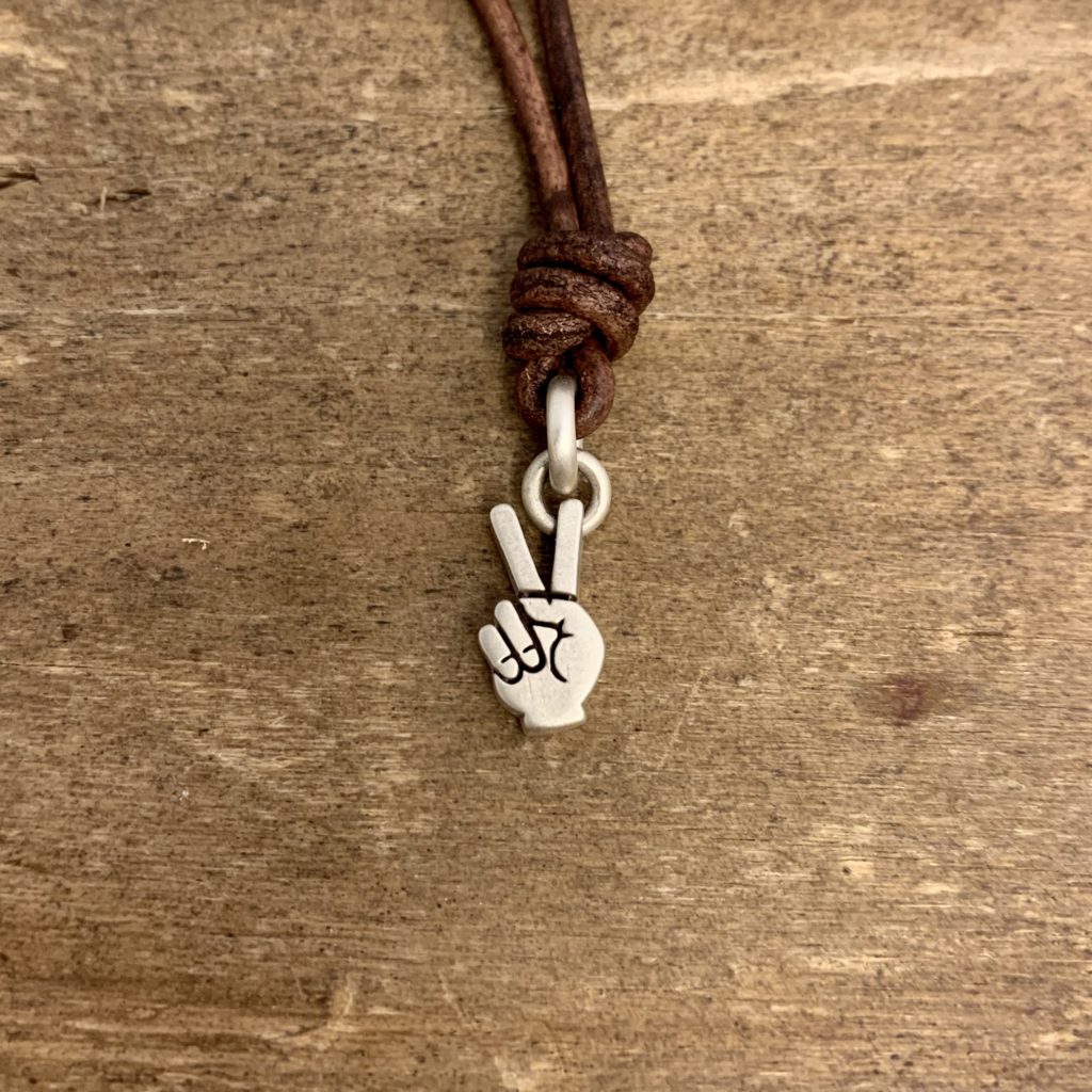 Sterling Silver Victory Hand (Peace Sign) - Poor Cat Designs