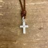Sterling Silver Small 3D Cross with Diamond
