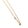 Solid 14K Gold Oval Link Necklace with Off Set Diamond