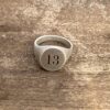 Sterling Signet Ring with Laser Engraved “13”