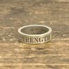 Sterling Ring with Laser Engraved “Strength”