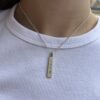 Sterling Hanging Bar w/ Laser Engraving “Love” on a Chain