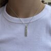Sterling Hanging Bar w/ Laser Engraved “Smile” on a Chain