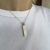 Sterling Hanging Bar w/ Laser Engraved “Strength” on a Chain