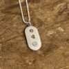 Sterling Oval Disc w/ Laser Engraved Happy Paws Symbols on a Chain