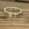 Sterling Ring with Laser Engraved “Peace. Love. Happiness”