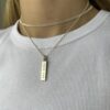 Sterling Hanging Bar w/ Laser Engraving “Love You” on a Chain