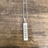 Sterling Hanging Bar w/ Laser Engraved “Blessed” on a Chain