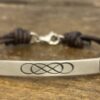Sterling ID Bar with Laser Engraved Double Infinity